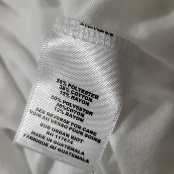 Sub Urban Riot Rogue Tee White Loose Fit T Shirt Crew Short Sleeve Plus Size 3X - Picture 9 of 12